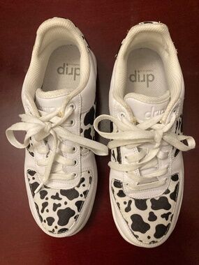 Drip Creationz  Leather Cow Print Tennis Shoe -Women’s Size 8